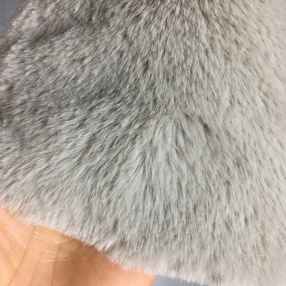 Abercrombie & Fitch Faux Fur Light Grey Women's Puffer Jacket Winter Coat Crop S - Picture 8 of 16